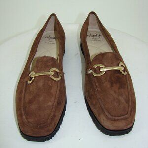 New Amalfi Rangoni Walk On Air Bit Loafers Brown Suede Size 11.5 C113